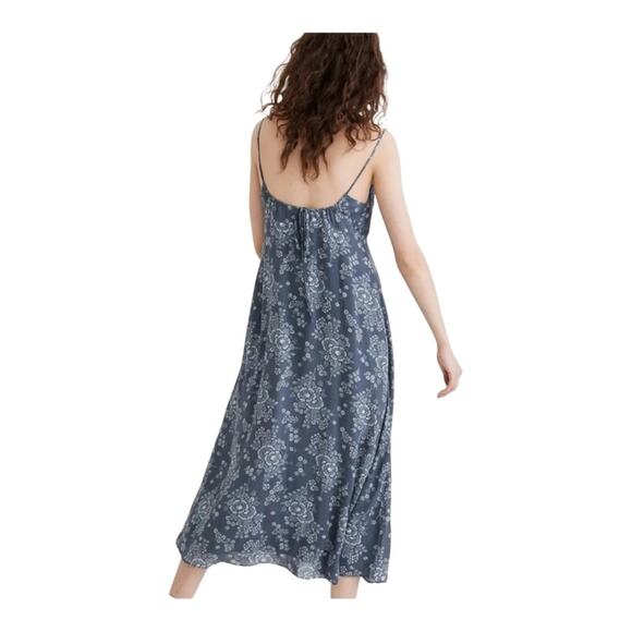 Madewell Tie Back Button Front Midi Dress In Archival Floral - Picture 2 of 6